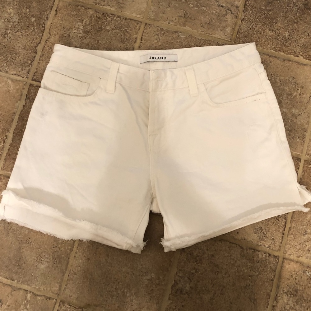 Jbrand white cutoff jean shorts